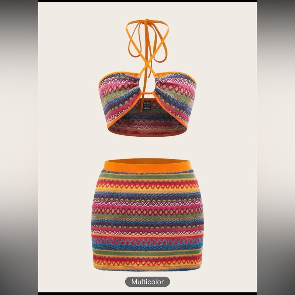 Two piece skirt and top set. Size 2x